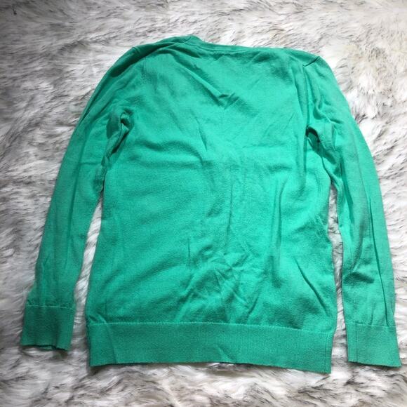 Gap Outlet solid green long sleeve button up cardigan sweater xs 100% cotton - Picture 6 of 6